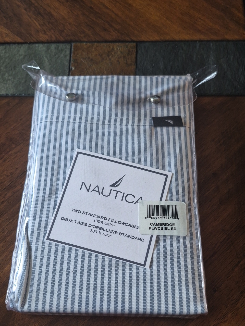 Nautica Blue Pinstripe 2 Standard Pillowcases